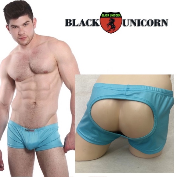Black Unicorn Open Seat Square Cut Pouch Briefs 34-42" waist Nylon / spandex - Picture 1 of 4